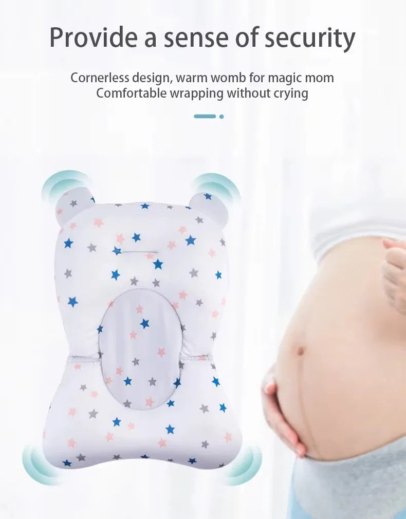 PANGDUBE Baby Bath Seat Newborn Bathtub Cushion Adjustable Support Pad with Non-Slip Mat 0-12 Months Shower Safety Float