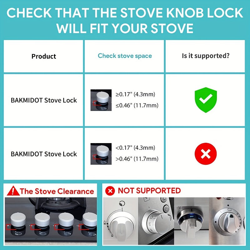 Gas Stove Knob Covers for Child Safety - Baby-Proof Locks for Your Gas Cooktop, Easy to Use & Heat Resistant, 1/4/8 PCS
