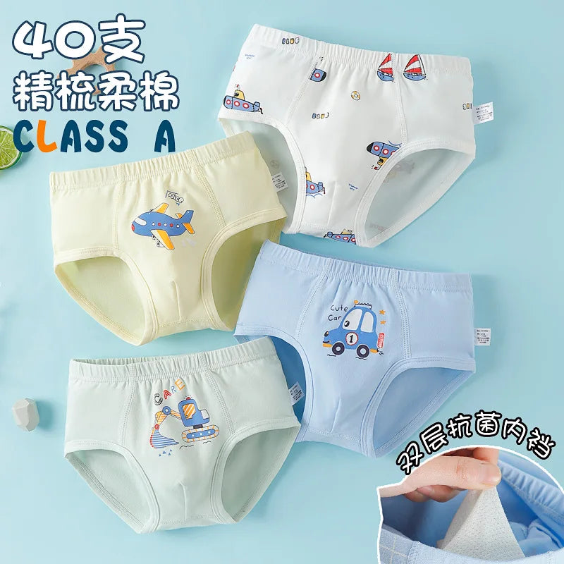 new arrived high quality boys teenager cotton briefs panties kids children underwear 1-16years 4pcs/lot students clothes