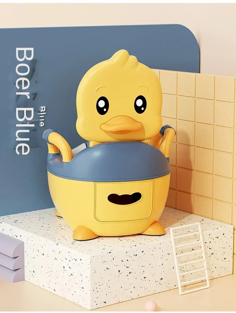 Potty Training Toilet for Kids Household Cute Cartoon Duck Soft Hard Cushion Clamshell Waist Guard Toilet Baby Toilet Supplies