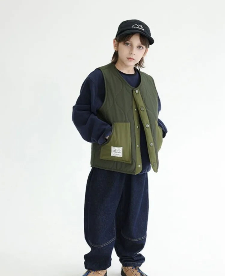 2025 New Winter Boys' Vest Stylish Children's Winter Jacket Baby Boy Sleeveless Waistcoat Outerwear for Toddler Boys