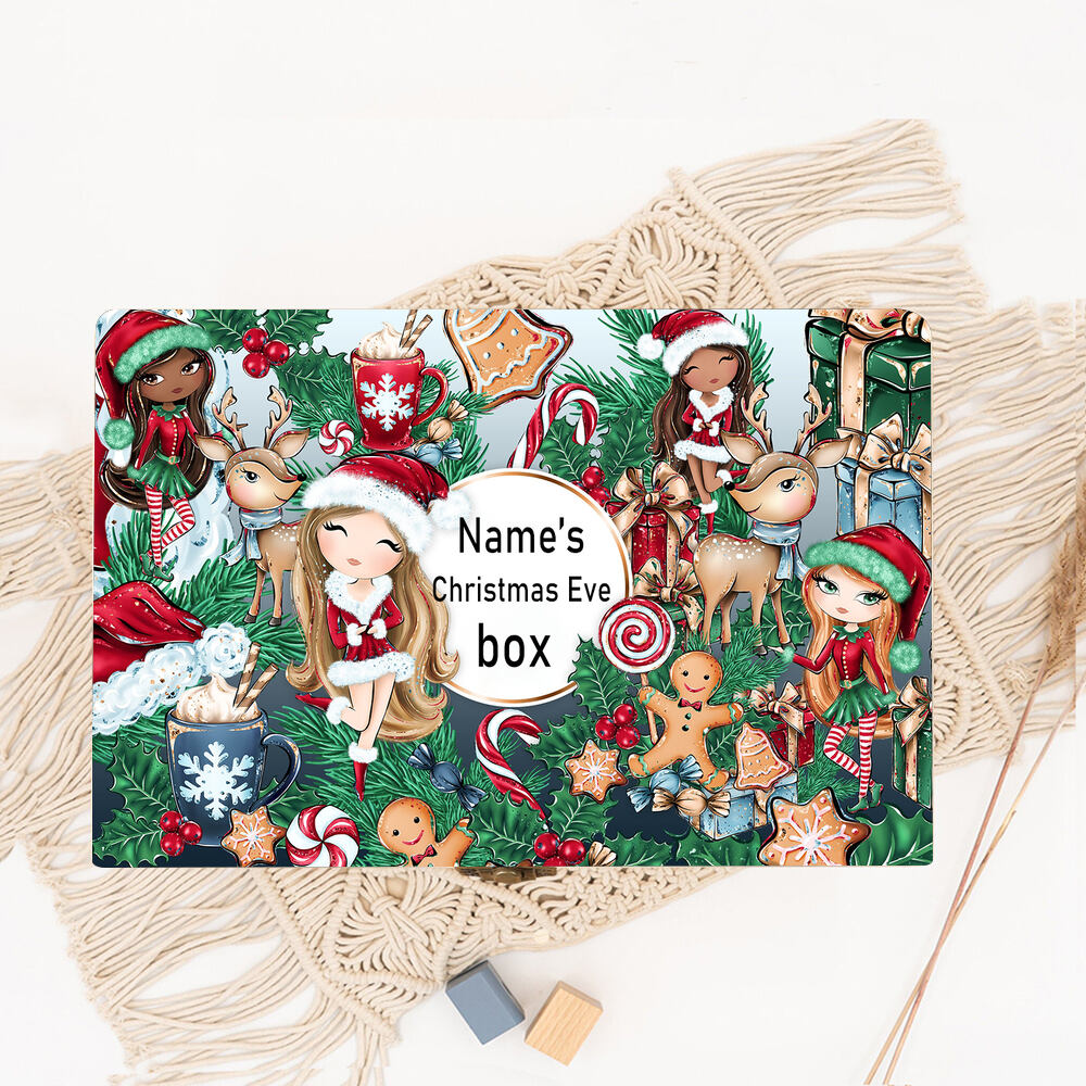 Personalized Christmas Eve Box Boys Girls Xmas Cute Gift Custom Christmas Keepsake Box Kids Xmas Party Gifts Child Wooden Box