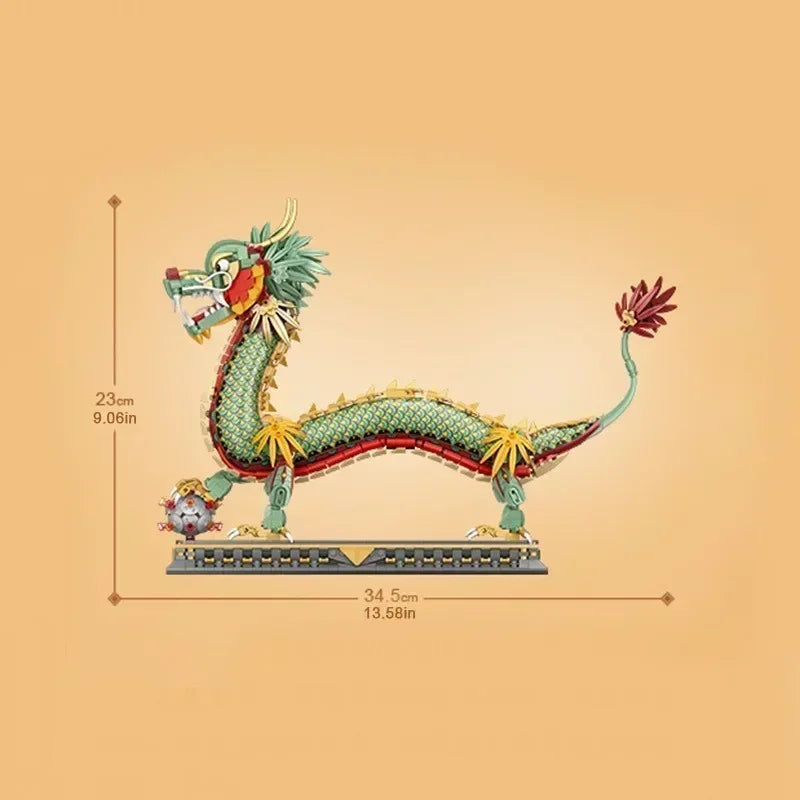 1024PCS Nian Beast Mini Building Blocks Creative Chinese Tradition Culture/Spring Festival/New Year's Toys/Year Monster