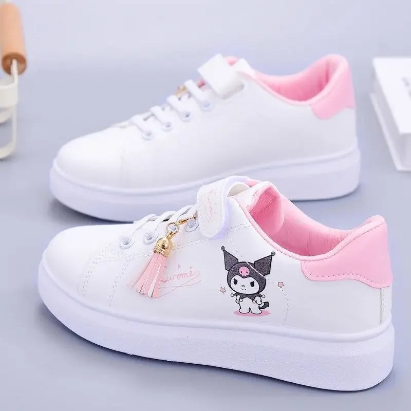 Sanrio hello kitty  spring autumn non-slip net shoes girl casual shoes cartoon board shoes kuromi sports shoes cute Sneakers