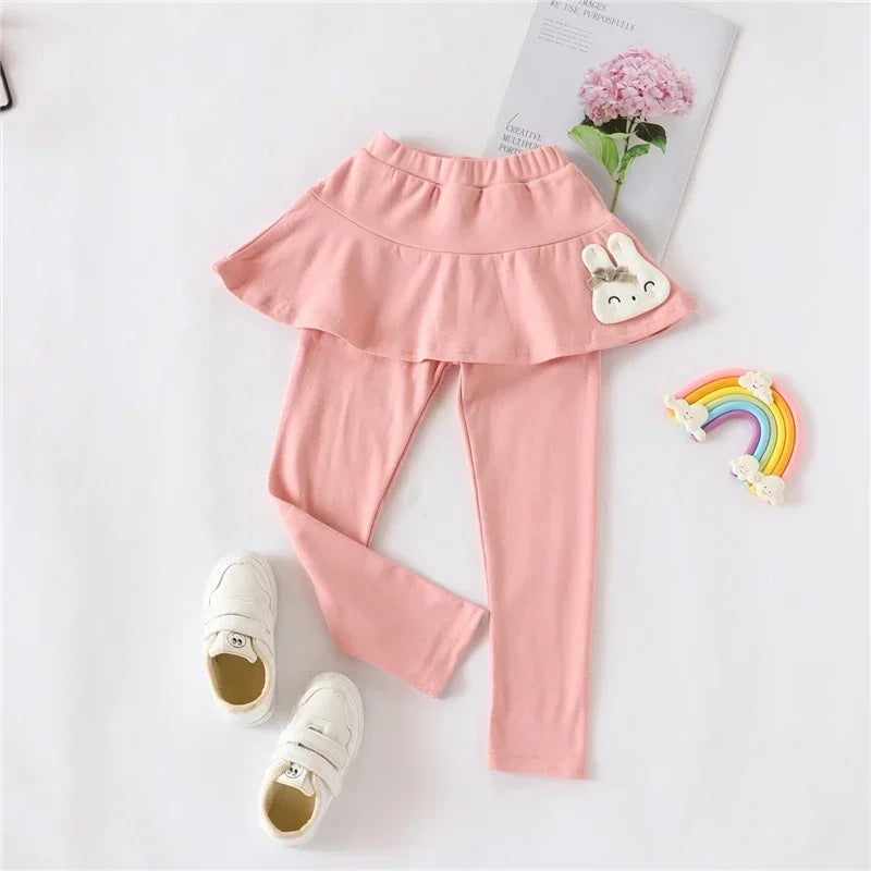 New Baby Girls Leggings Lace Princess Skirt-pants Spring Autumn Children Slim Skirt Trousers for 2-7 Years Kids Clothes