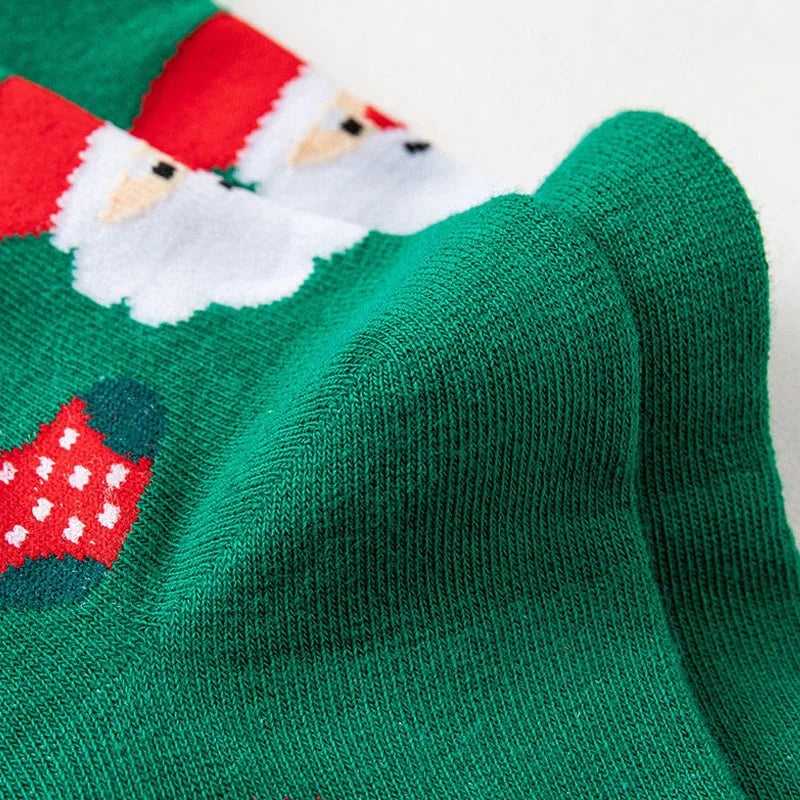 2/4/8 Pairs Children Christmas Socks Cotton Warm Mid-tube Socks For Kids Unisex Knitting Snowflake Elk Stocking Christmas Gift