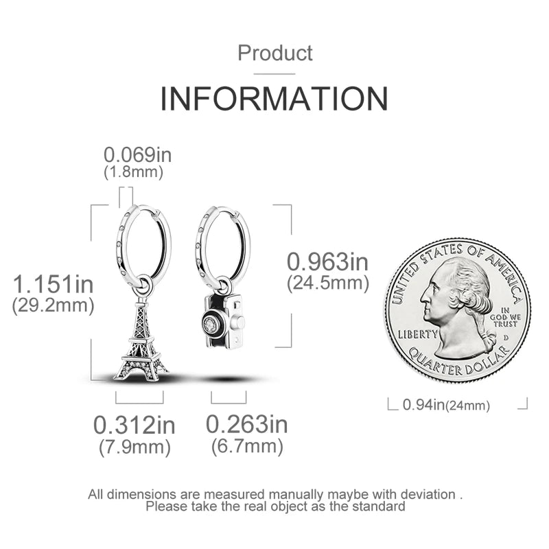 925 Sterling Silver Career Eardrop Musical Note Earrings Painter Microphone Earrings Fit For Women Workplace Birthday Gift