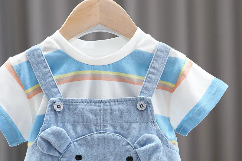 New Summer Baby Girl Clothes Suit Children Boys Striped T-Shirt Shorts 2Pcs/Sets Toddler Clothing Infant Costume Kids Tracksuits