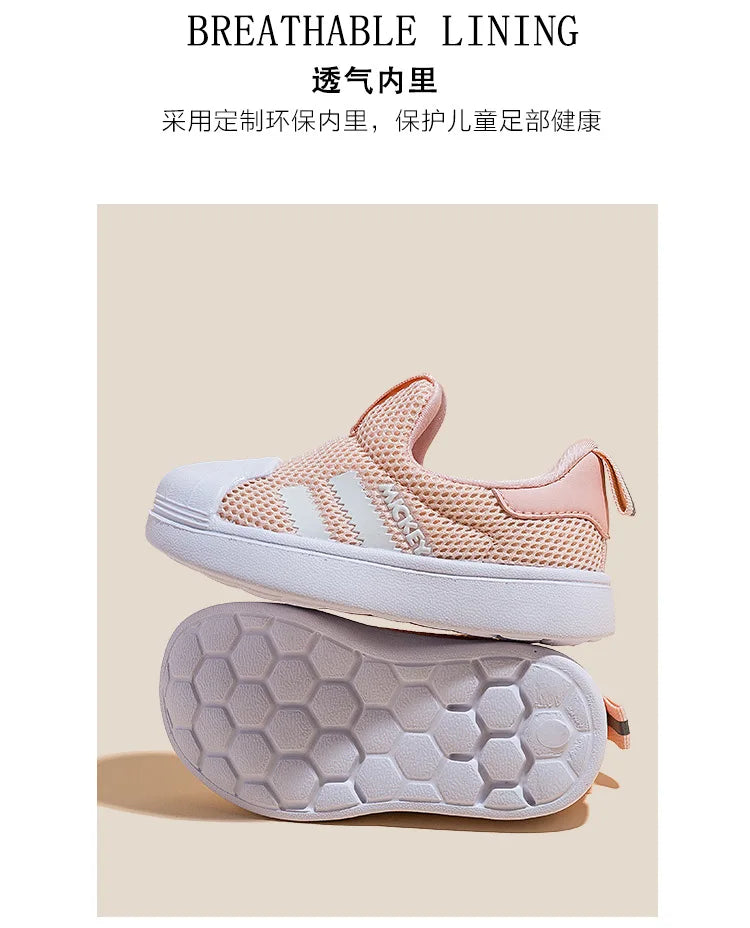 Disney Casual Shoes For Baby Boy Girl Brand Children Sneaker Mickey Mouse Kids Sports Black Shoes Toddler Walking Shoes Size 32