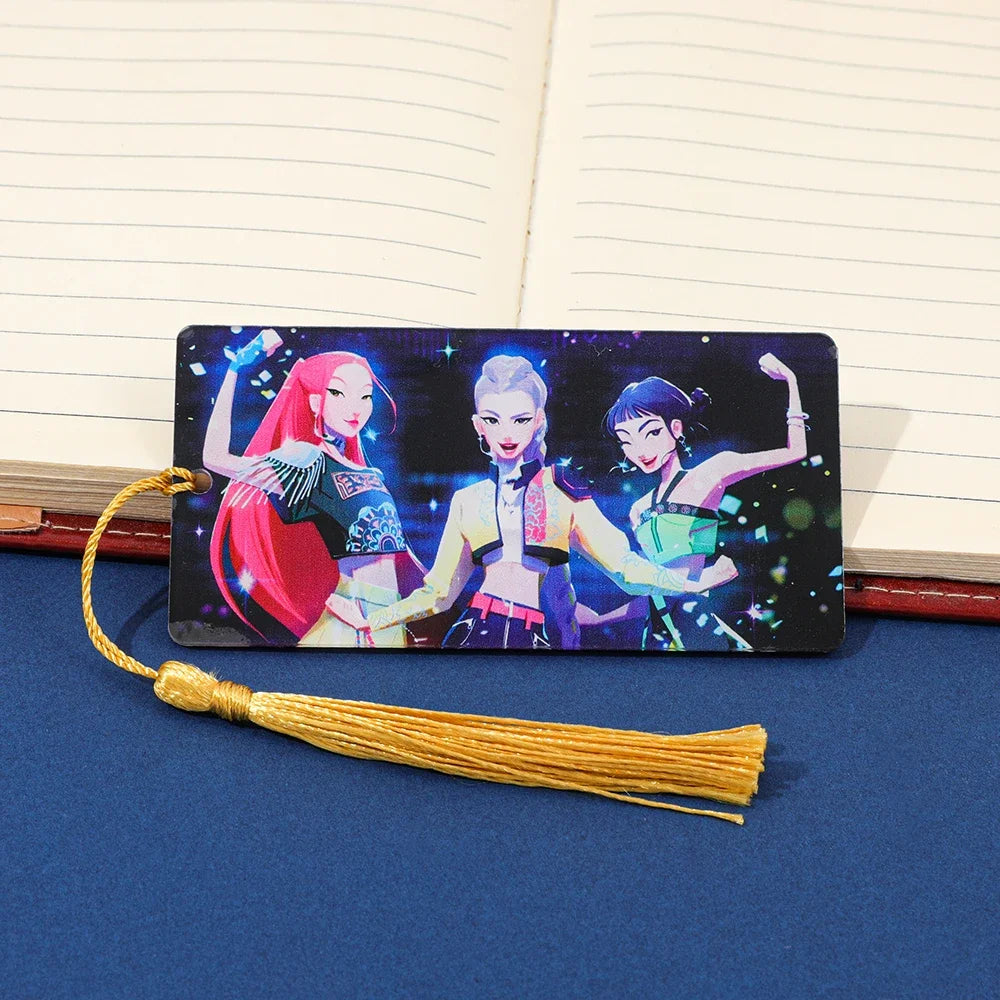 Kpop Demon Hunters Huntrix Cartoon Bookmarks  Anime Cute Stationery for Kpop Fans & Book Lovers, School Supplies Page Markers