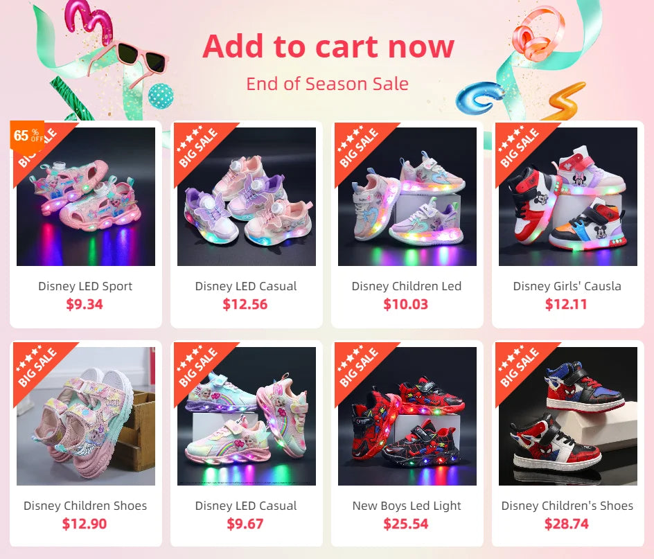 Disney Elsa Girls' High Heel Bowknot Blue Pink Fashion Children's Girl Crystal Princess Warm Winter Shoes Gift Size 23-36