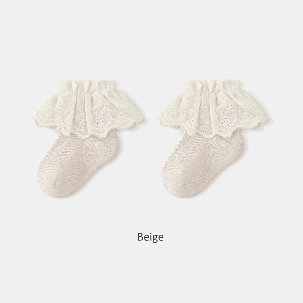 3/5 Pairs Kids Girls Socks Princess Lace Kids Socks For Girls Children Girls Socks Newborn Tube Socks For Girls