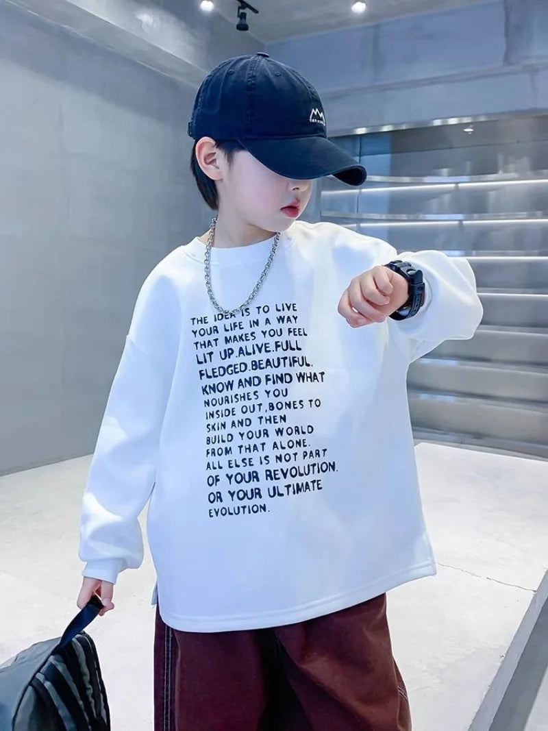 Letter Print T Shirt for Boy Kids T Shirts 2025 New Children's Clothing Boys T Shirt Clothes Top 7 8 Years From 12 Child 14 Tee