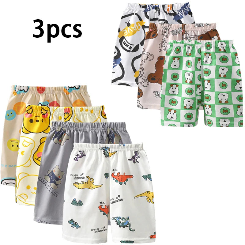 3pcs Pure Cotton Summer Kids Shorts Girl Cartoon Cute Short Baby Casual Pant Children Short Pant Boy Sport Clothing Outwear