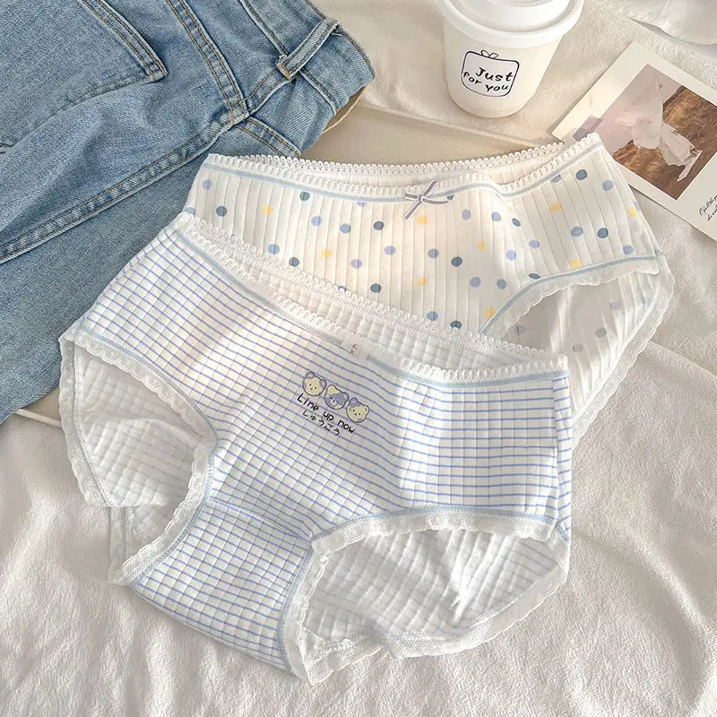 5PCS Kid Cotton Antibacterial Panties Girl Cute Cartoon Briefs 3-8Y Young Children Underwears Baby Soft Thin Breathable Knickers