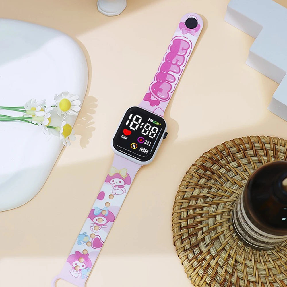 New Hello Kitty Children Watches Girls Children's Electronic Sport Watch Fashion Digital Watch Women Student Christmas gift