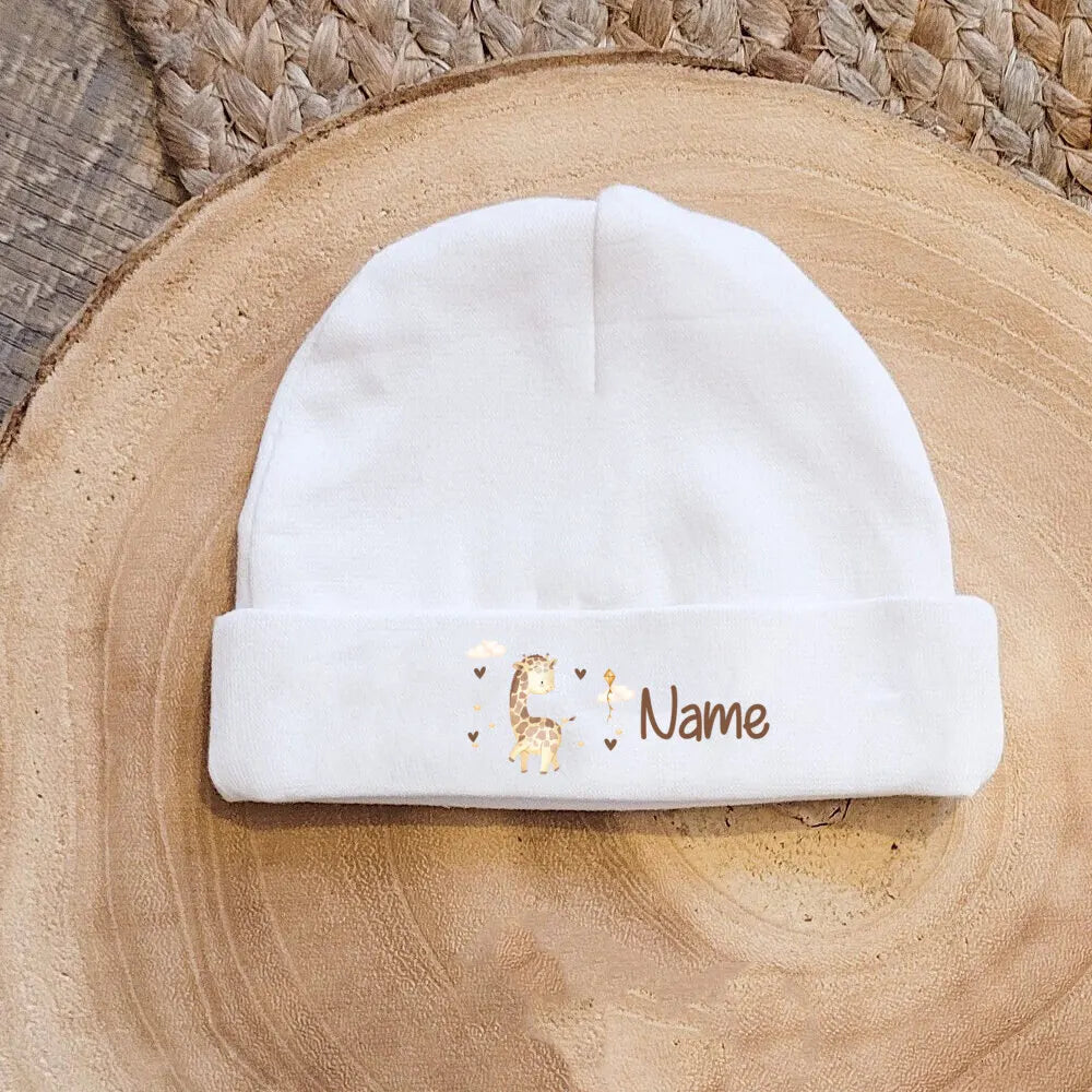Personalised Baby Hat Newborn Hospital Hat Baby Beanies Cap with Name Infant Cotton Hats Infant Shower Gift
