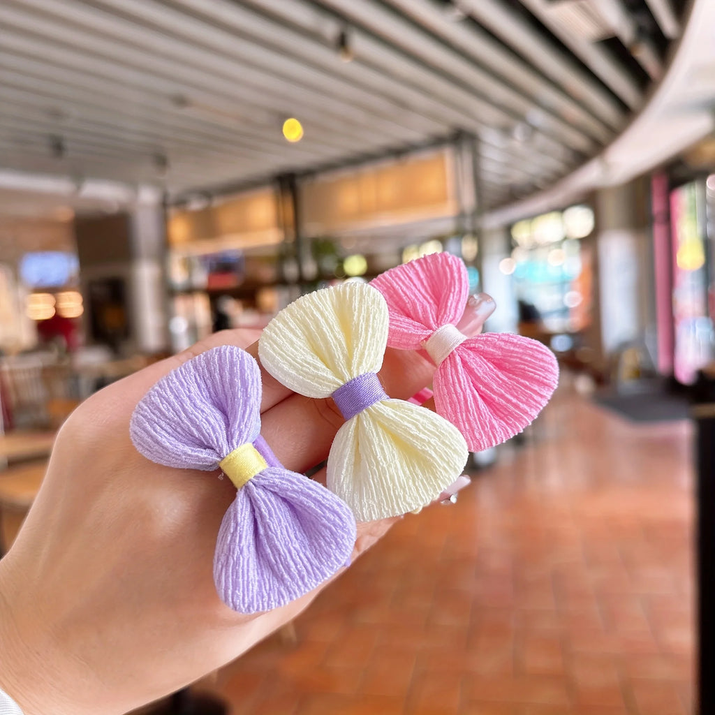 12PCS New Cut Hair Ties Princess Sweet Flower Bow Girls Women Elastic Hair Bands Hair Accessories Headwear