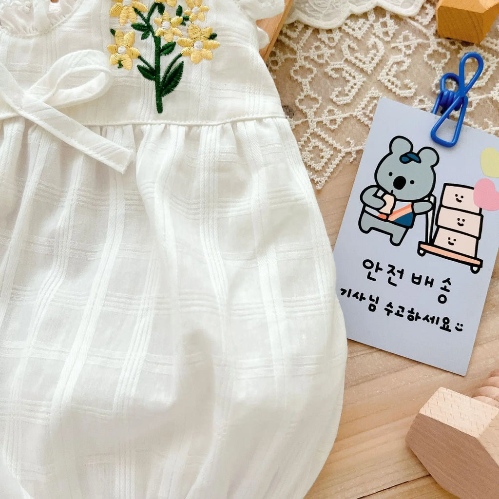 Baby Summer Wear Sling Romper Korean New Born Children's Baby Wrap Fart Clothes Full Moon 100 days Summer Outwear