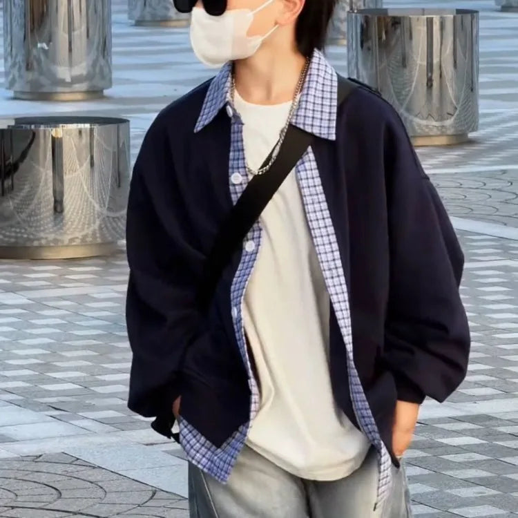 Autumn Boys 2 in 1 Loose Oversized Coat Layerable Cardigan Streetwear Essential Stylish Unisex