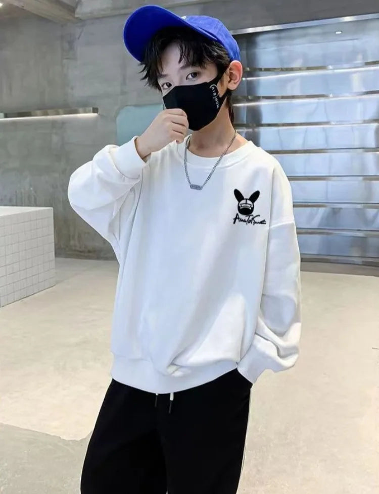 Boys' Mid-Large Size 2025 Spring-Autumn New Layering Stylish Street-Cool Sweatshirt