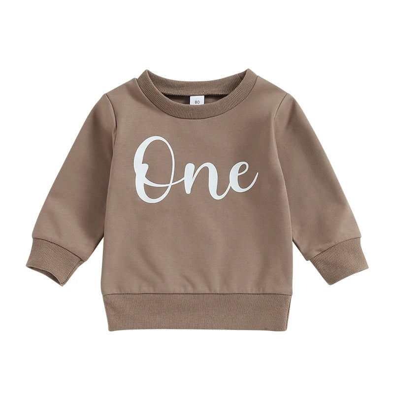 Toddler Boy s Long Sleeve Sweatshirt with Letter Print Cute Pullover for Autumn Birthday Outfit for Baby Boy Trendy Tops for