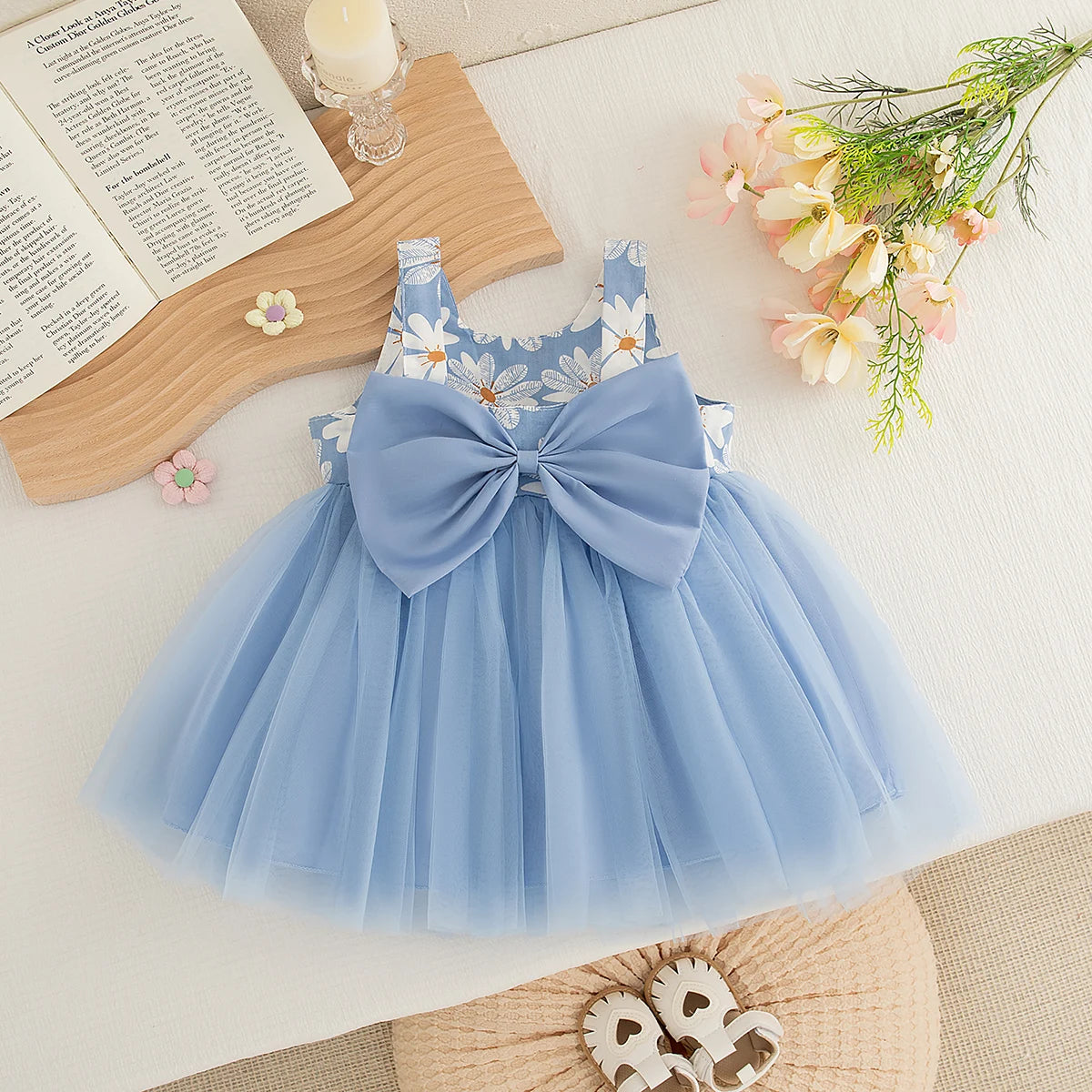 Summer New Sweet Flower Baby Girl Princess Dress, Sweet Bow Children'S Sleeveless Clothes For Babies Aged 9 Months To 3 Years