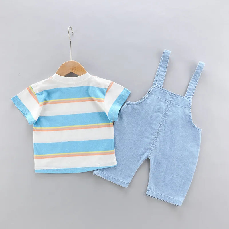 New Summer Baby Girl Clothes Suit Children Boys Striped T-Shirt Shorts 2Pcs/Sets Toddler Clothing Infant Costume Kids Tracksuits
