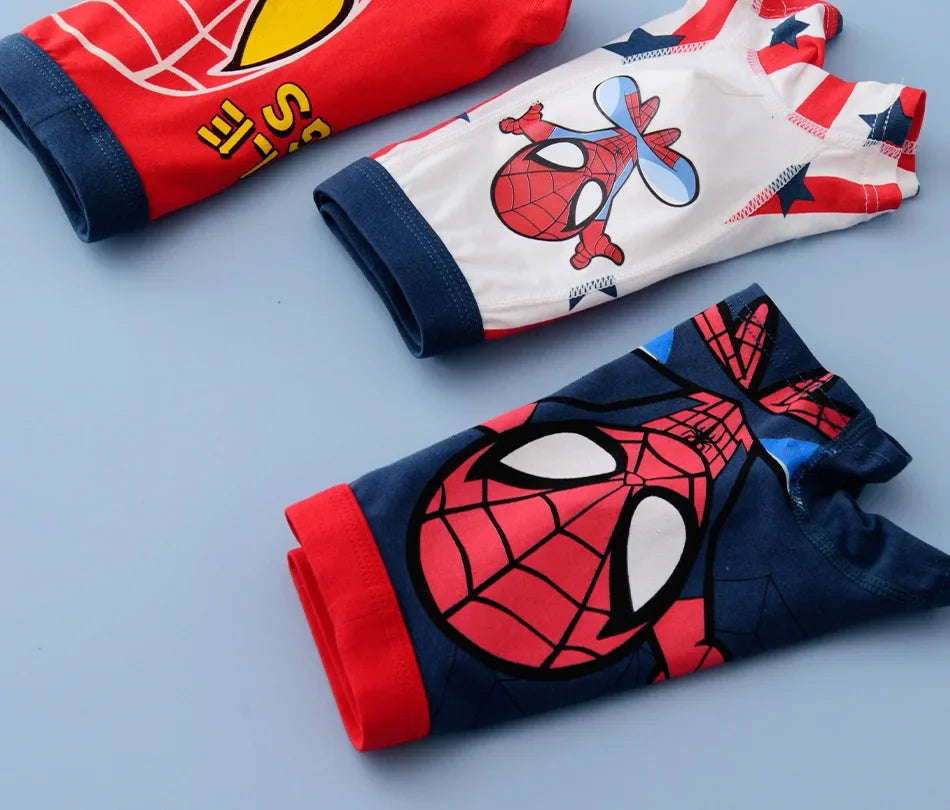 4pcs Marvel Children Underwear Spiderman Figures Briefs Kids Cotton Underwear Avengers Cartoon Print Soft Baby Boy Underpants