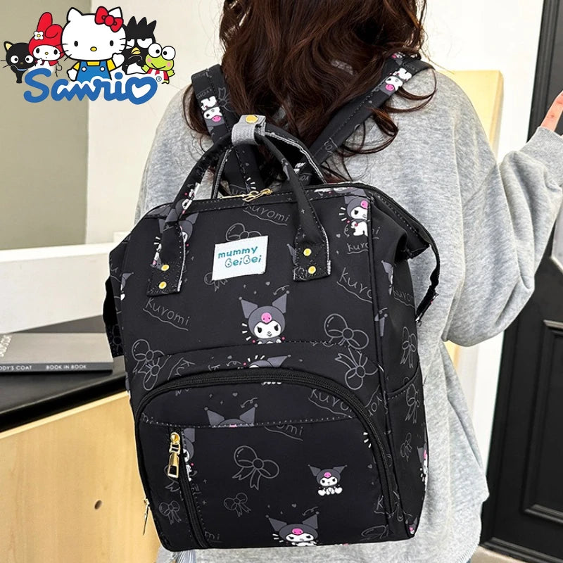 Kuromi New Diaper Bag Backpack Cartoon Cute Baby Diaper Bag Backpack Multifunctional Fashion Lightweight Baby Bag Large Capacity