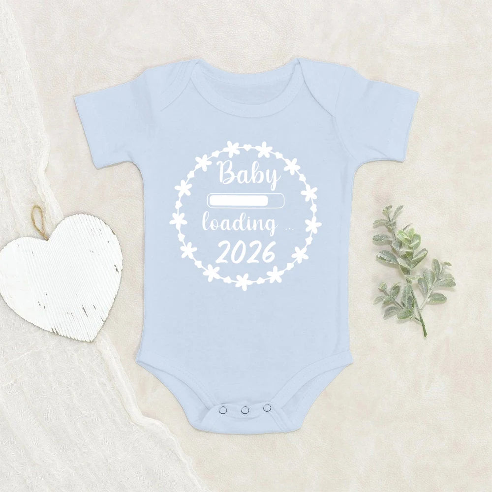 Baby Loading 2026 Announcement Newborn Baby Bodysuit Romper Funny Boys Girls Outfits Body Pregnancy Reveal Clothes