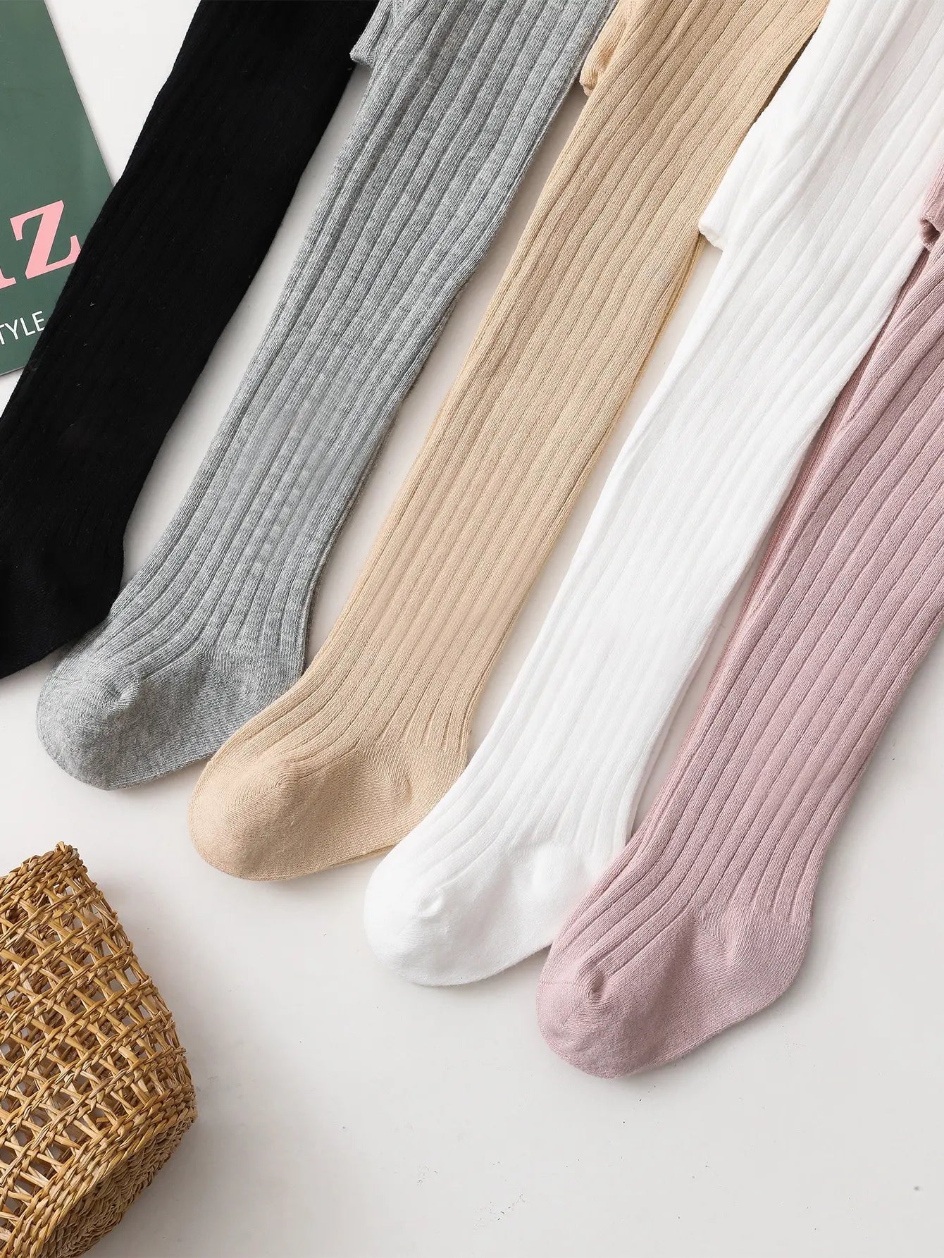 5pairs Toddler Girls Solid Tights