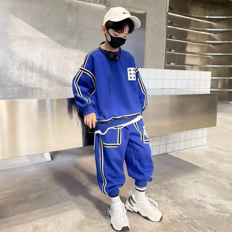 Sweatshirt Set Print Children's Clothing Boys Elementary Student Men's Clothes Boy Autumn Winter Suit Kids Sets Korean 2025 Wear
