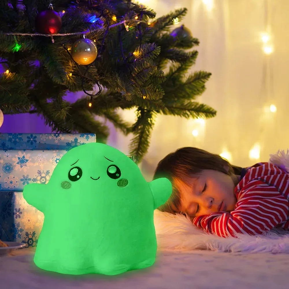 Ghost Doll Glow in The Dark Cartoon Super Soft Plush Toy Glowing Ghosty Plushies Halloween Gift Birthday Gift for Boys Girls