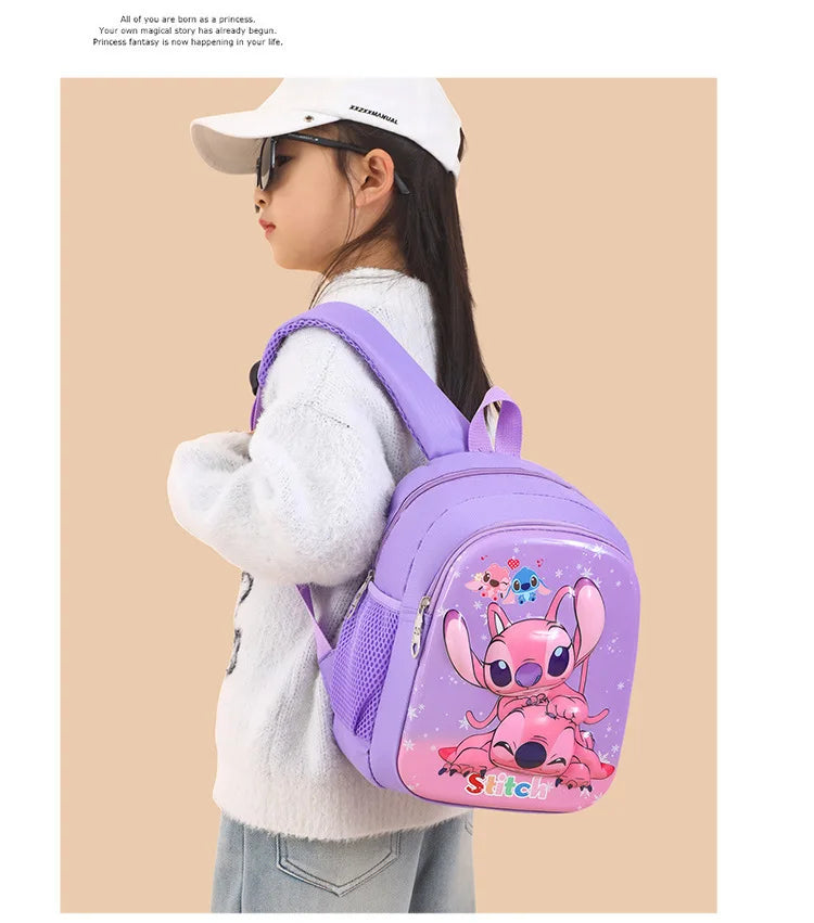 Disney Stitch New Kindergarten Schoolbag Cartoon Cute Boys and Girls Backpack High Quality Fashion Children's Schoolbag Light