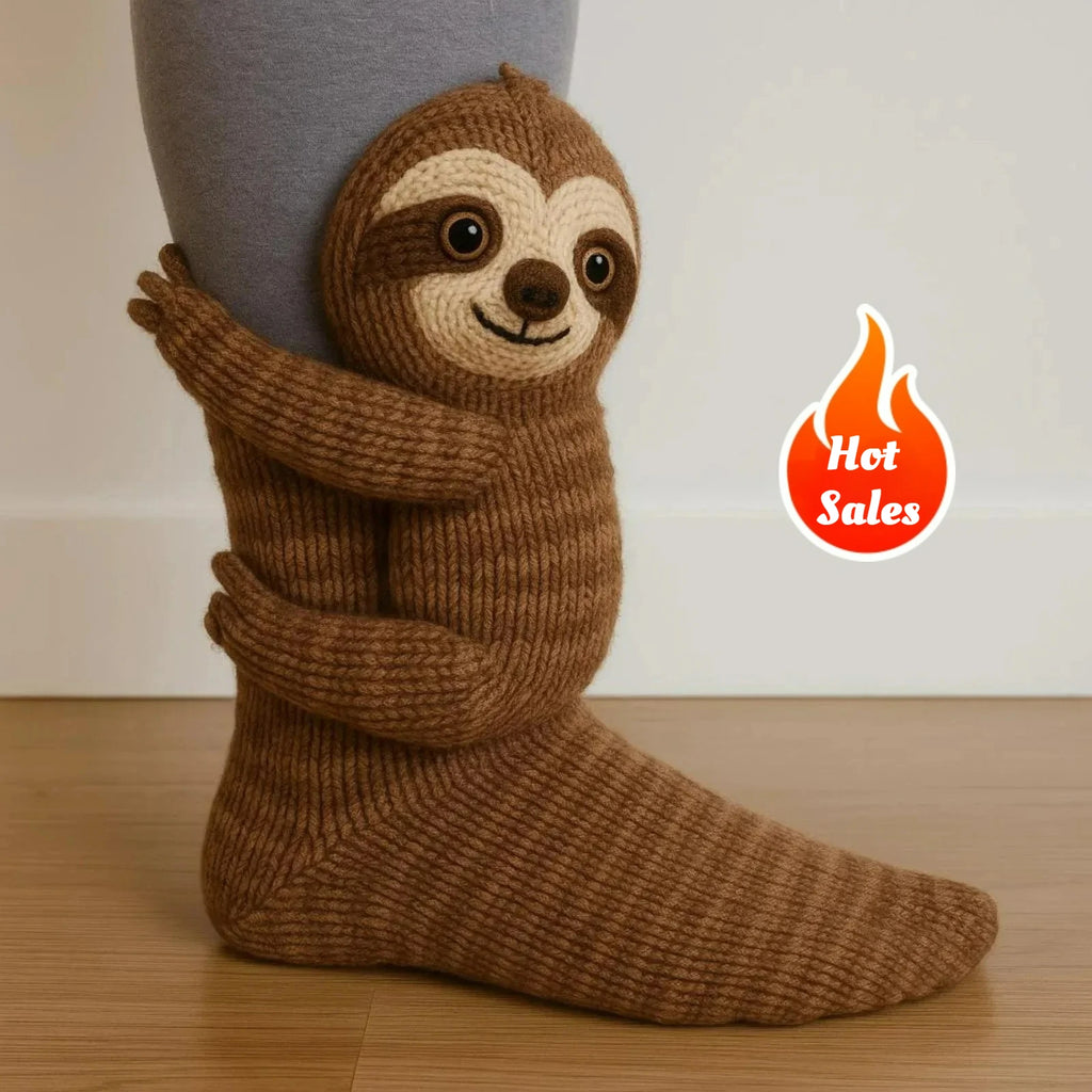  3D Knitted Cute Animal Floor Socks New Fun Novelty Handmade Crocheted Warm Socks Cubic Sloth sloth Creative Children's Gifts