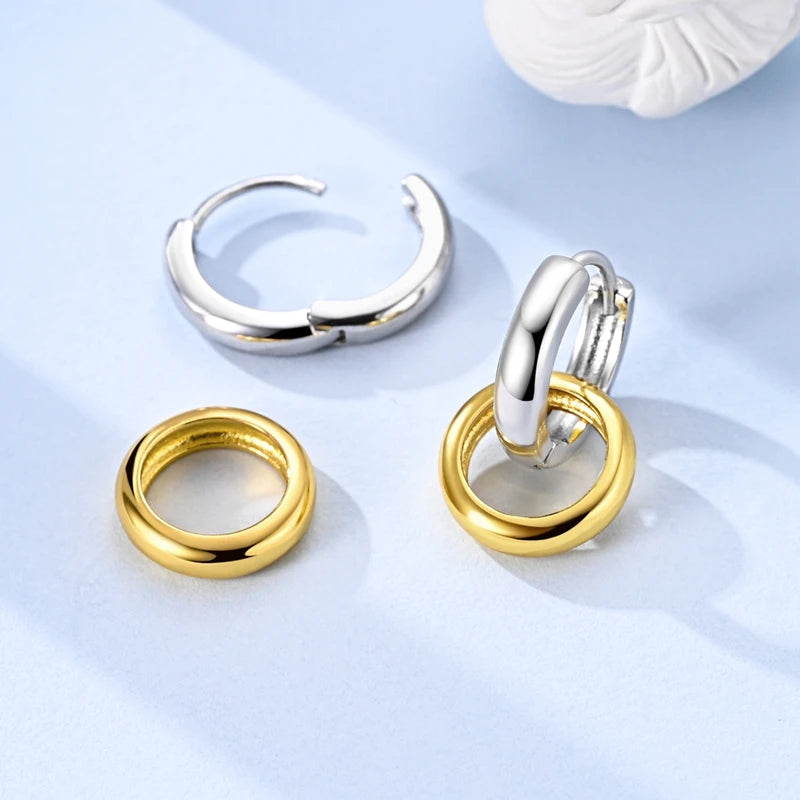 925 Sterling Silver Plated Gold Drop Earrings Star Sun Moon Earrings Removable Circle Heart Earrings For Women Hoop Earrings
