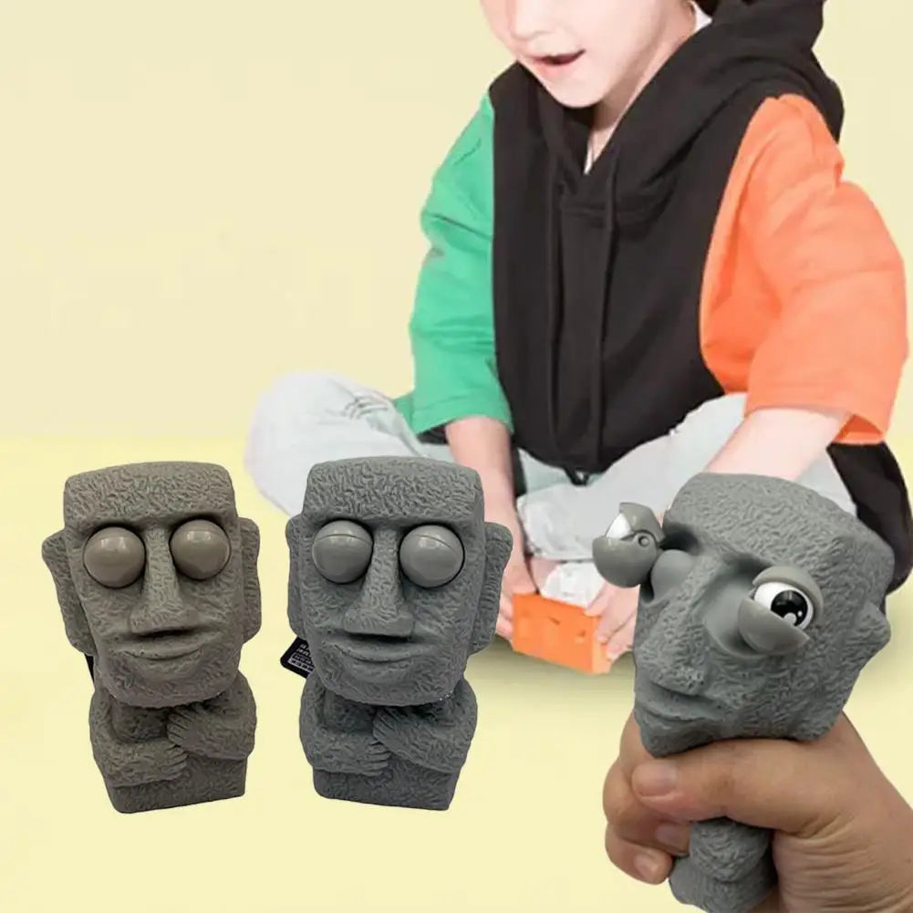 Funny Stone Human Face Emotion Balls Fidget Toys Stress Relief Squeeze Ball Stress Toys for Kids Adults Popping Out Eyes