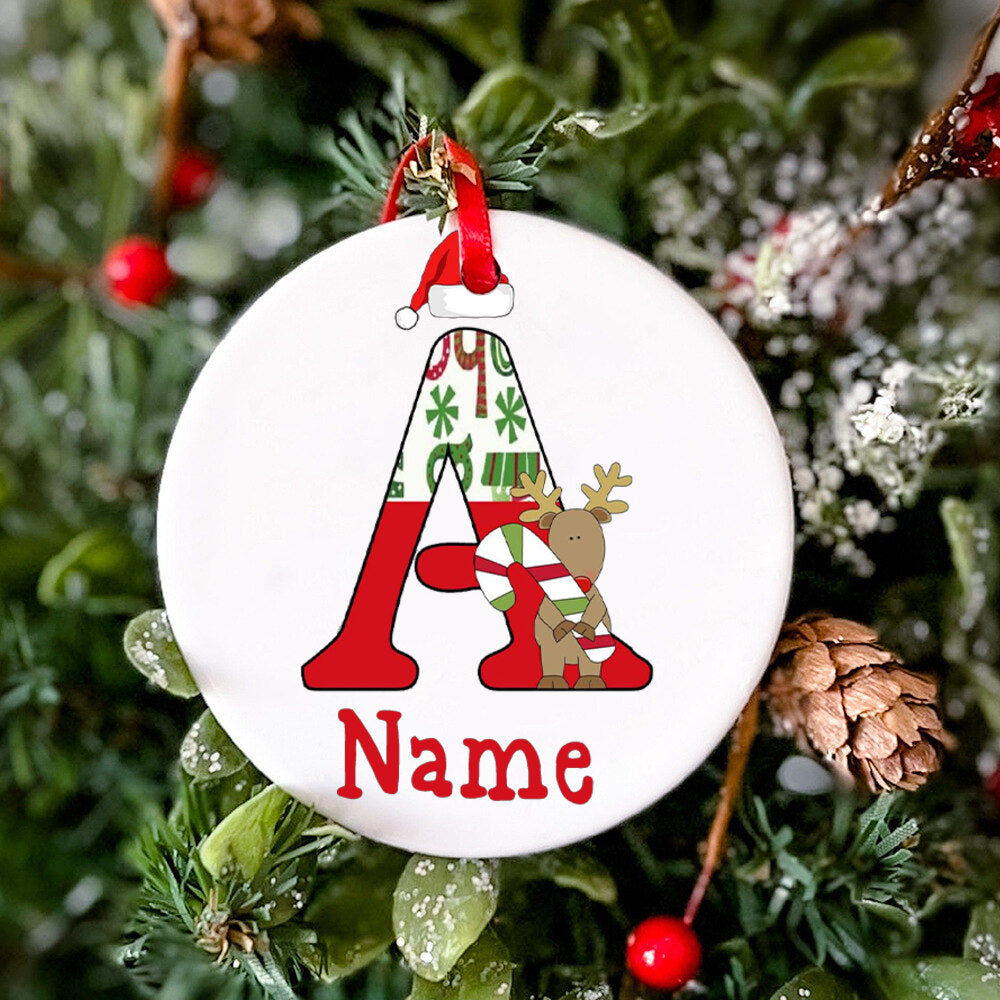 Personalized Christmas Baby Ornament Custom Name Toddler Xmas Ceramic Ornament Baby Photo Prop Ornament Christmas Keepsake Gift
