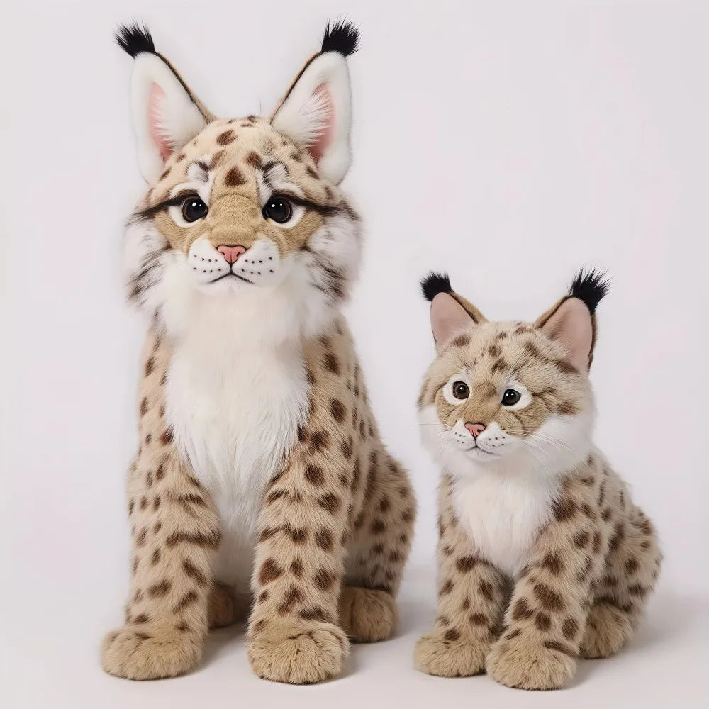 Lifelike Lynx Stuffed Animal Bobcat Plush Stuffed Animal Plush Toy Cute Plushie Christmas Birthday Gifts for Kid Adults