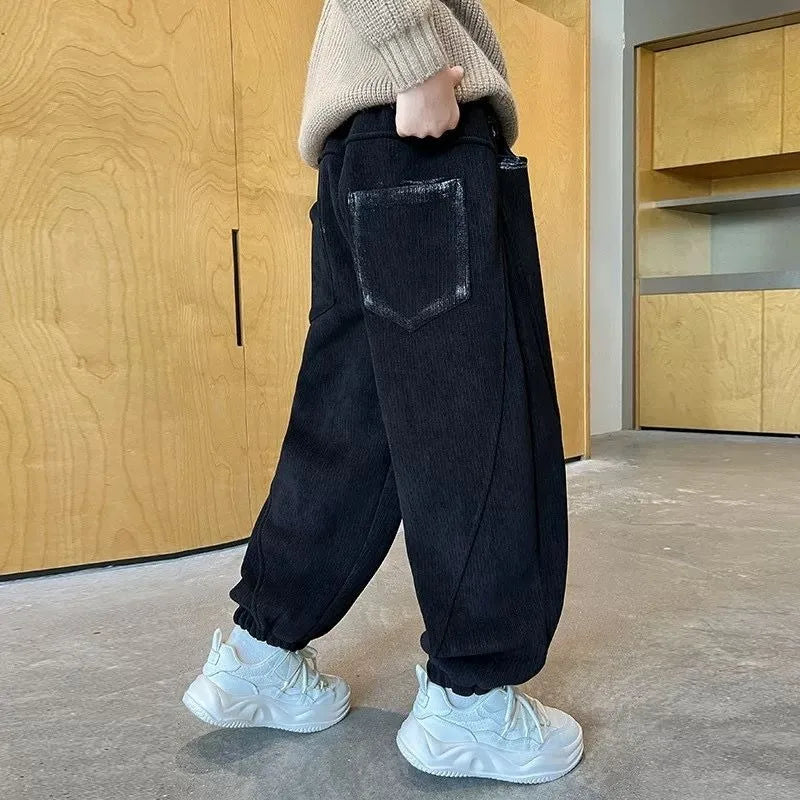 2025 New Boys' Corduroy Pants Spring Autumn Toddler Boy Sports Casual Pants