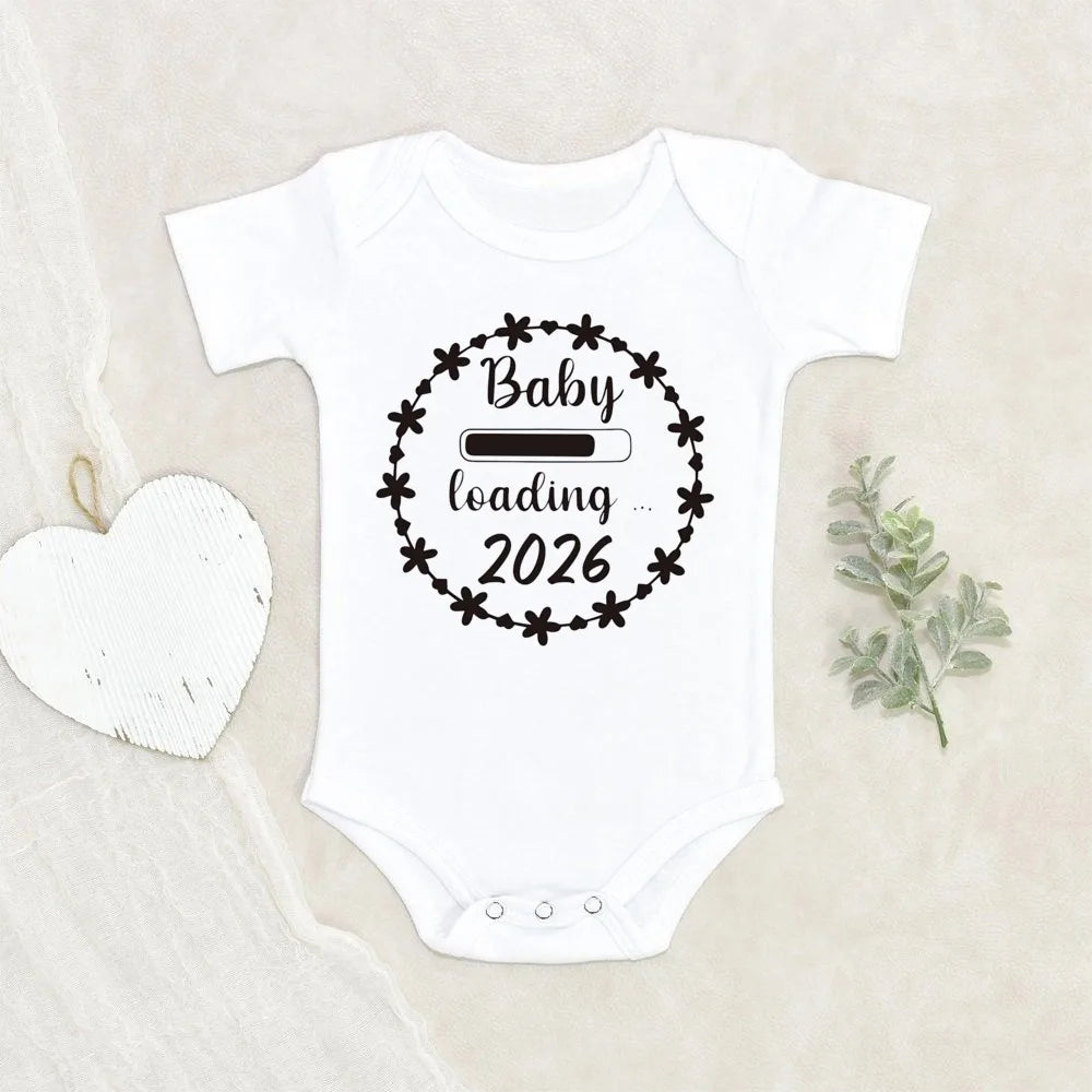 Baby Loading 2026 Announcement Newborn Baby Bodysuit Romper Funny Boys Girls Outfits Body Pregnancy Reveal Clothes