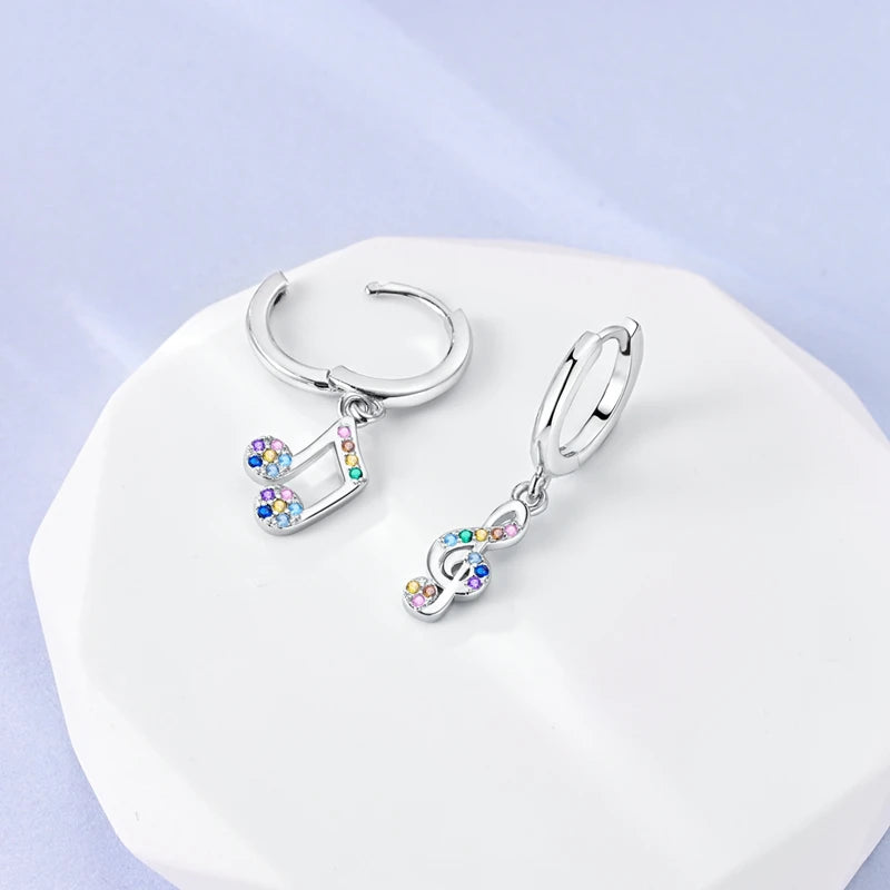 925 Sterling Silver Career Eardrop Musical Note Earrings Painter Microphone Earrings Fit For Women Workplace Birthday Gift