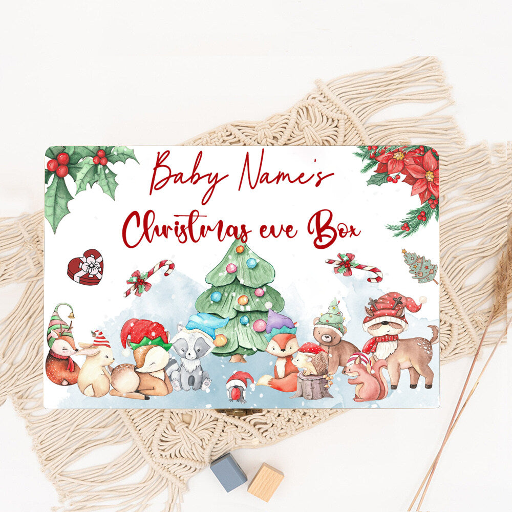 Personalized Christmas Eve Box Boys Girls Xmas Cute Gift Custom Christmas Keepsake Box Kids Xmas Party Gifts Child Wooden Box