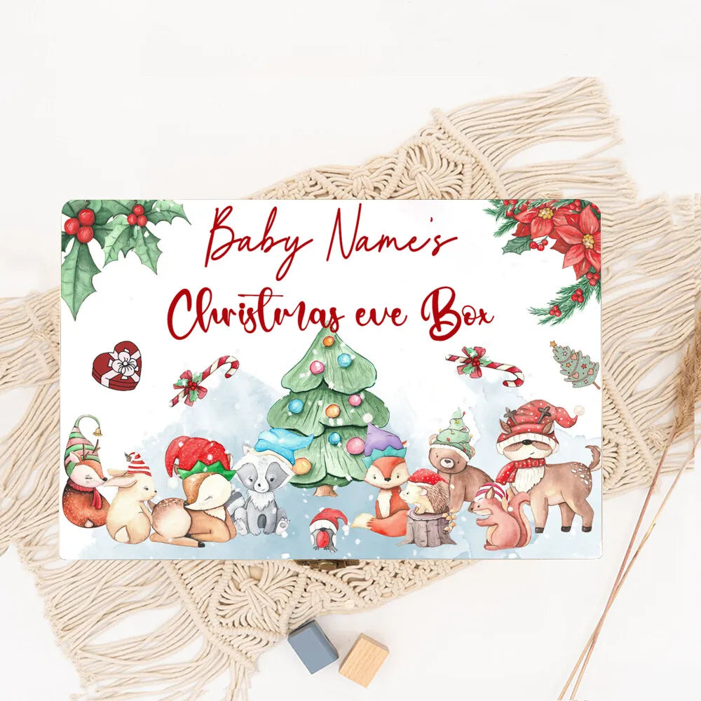 Personalized Christmas Eve Box Boys Girls Xmas Cute Gift Custom Christmas Keepsake Box Kids Xmas Party Gifts Child Wooden Box