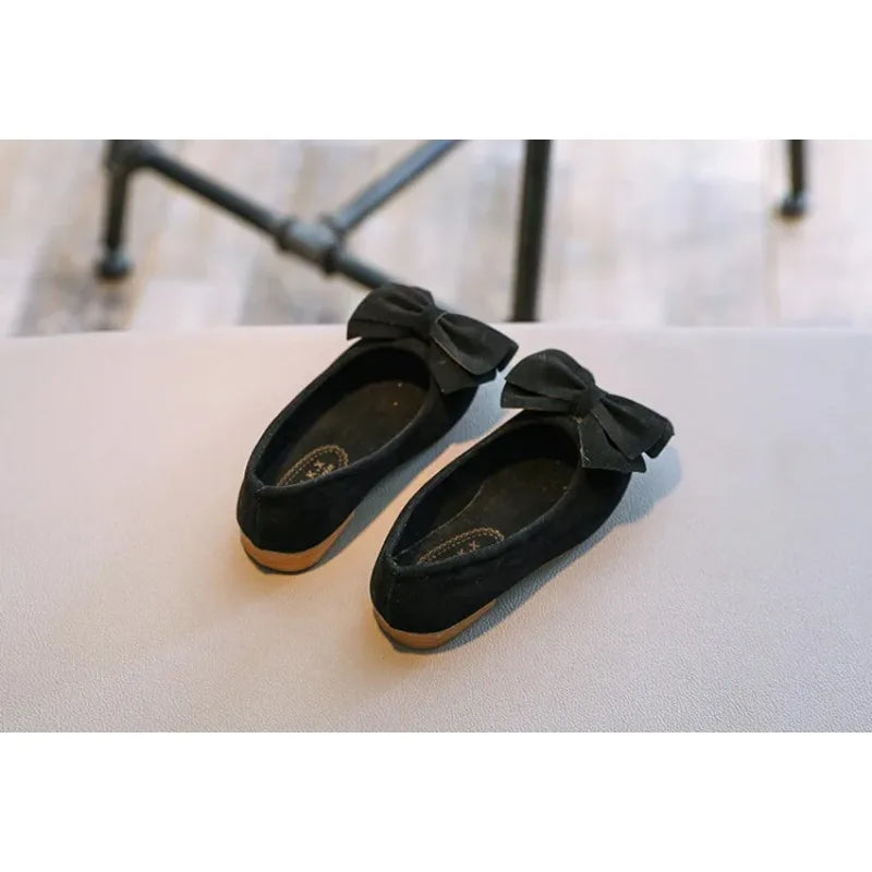 2025 New Fashion Girls Shoes PU Leather With Big Bowtie Candy Color Children Sandals Slip-on Kids Casual Shoes 21-36 Soft Hot