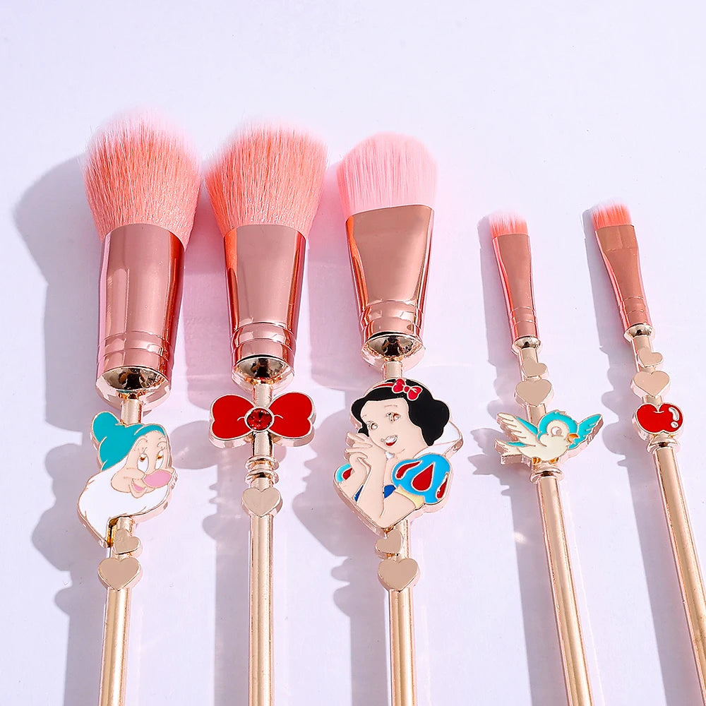 5pcs princess style, Snow White makeup brush set, Disney princess series cartoon eye shadow brush, fashion makeup tools