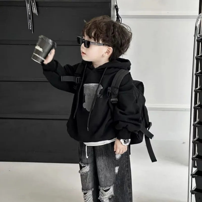 Boys' Trendy Jeans 2025 Spring Autumn Kids Casual Long Pants, Versatile & Stylish Children's Denim Wear for Ages 6-12