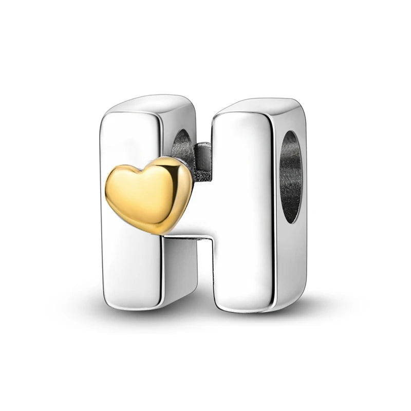 925 Sterling Silver DIY Alphabet Charms Beads LOVE Heart Letter Fit Original Bracelet Bangle Necklace Jewelry Marking Gift