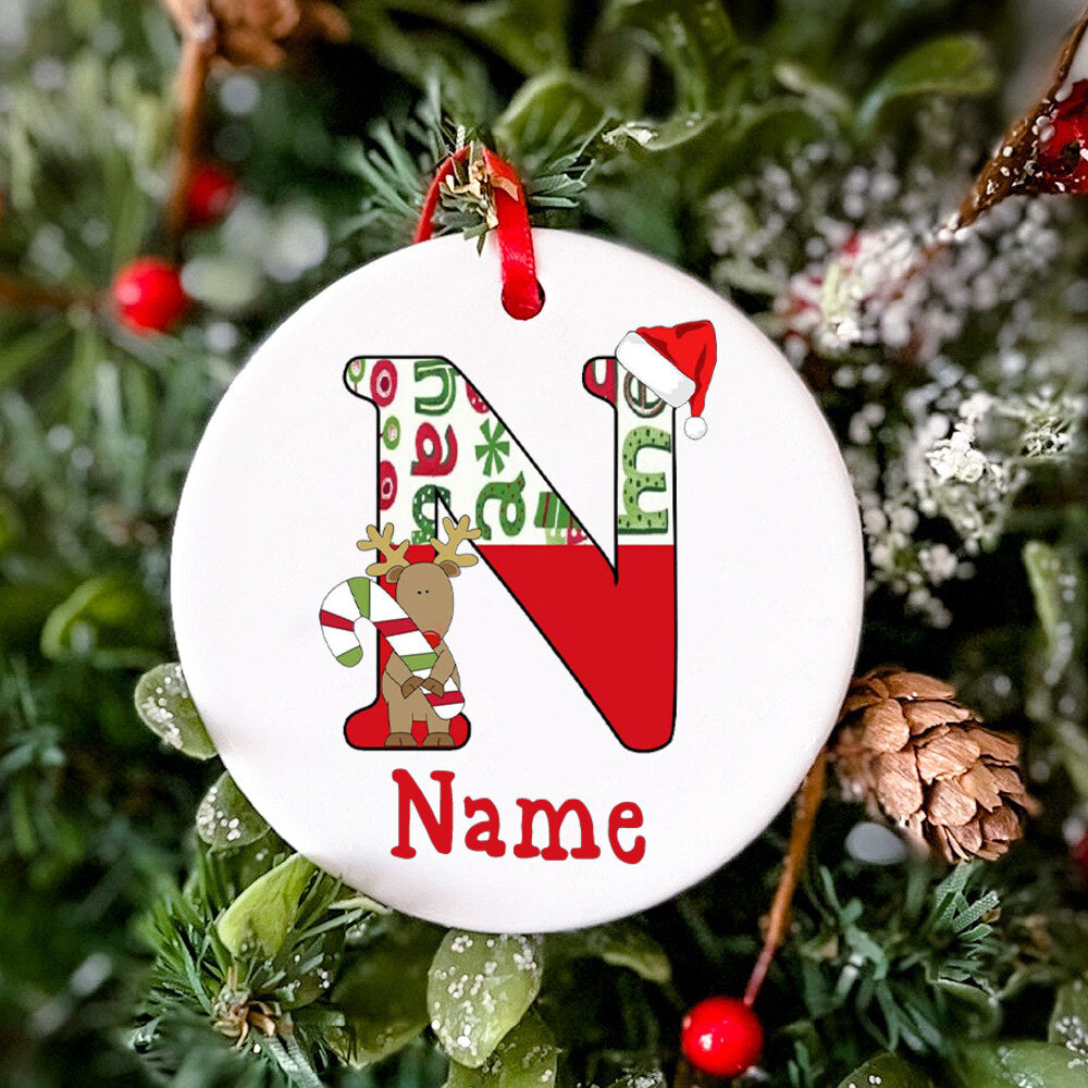 Personalized Christmas Baby Ornament Custom Name Toddler Xmas Ceramic Ornament Baby Photo Prop Ornament Christmas Keepsake Gift